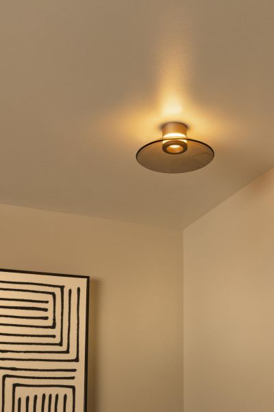 Lucide SANTIAGO - Flush ceiling light - Ø 23 cm - LED Dim. - CCT - 1x10W 2700K/4000K - Amber - Premium